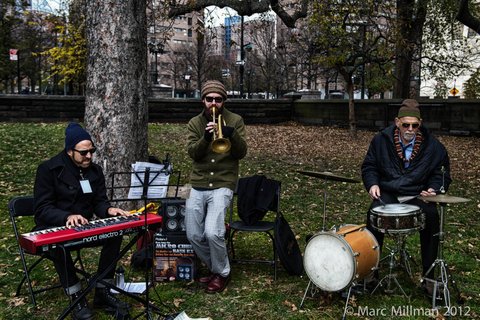 Knuffke Stacken Duo plus Bill Goodwin @ Duke Ellington Circle1- Jazz & Colors Central Park (Sat 11 10 12)